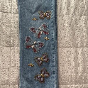 DG2 Embroidered Butterfly Women Jeans